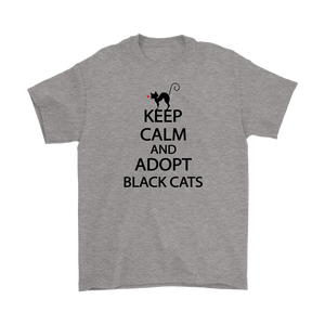 KEEP CALM AND ADOPT BLACK CATS LIGHT GRAY FOR MEN
