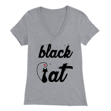 Load image into Gallery viewer, BLACK CAT DESIGN ATHLETIC HEATHER FOR WOMEN