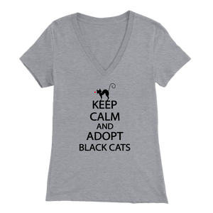 KEEP CALM AND ADOPT BLACK CATS GRAY FOR WOMEN