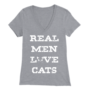 Athletic Heather Real Men Love Cats Women