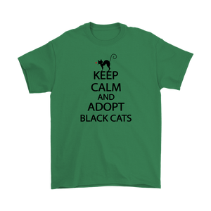KEEP CALM AND ADOPT BLACK CATS GREEN FOR MEN