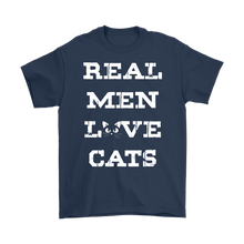 Load image into Gallery viewer, Navy REAL MEN LOVE CATS Men