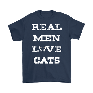 Navy REAL MEN LOVE CATS Men