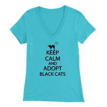 Load image into Gallery viewer, KEEP CALM AND ADOPT BLACK CATS LIGHT BLUE FOR WOMEN