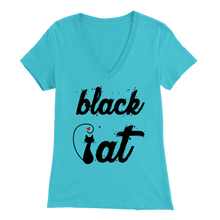 Load image into Gallery viewer, BLACK CAT DESIGN LIGHT BLUE FOR WOMEN