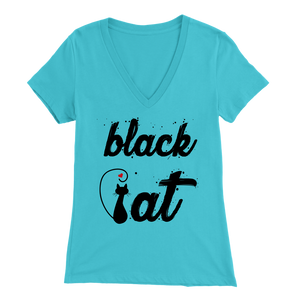 BLACK CAT DESIGN LIGHT BLUE FOR WOMEN