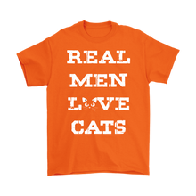 Load image into Gallery viewer, Orange REAL MEN LOVE CATS Men