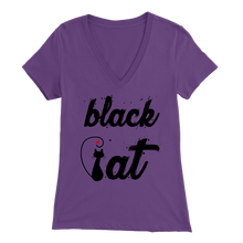 Load image into Gallery viewer, BLACK CAT DESIGN PURLE FOR WOMEN