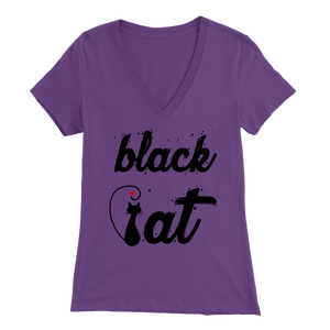BLACK CAT DESIGN PURLE FOR WOMEN