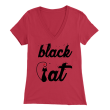 Load image into Gallery viewer, BLACK CAT DESIGN RED FOR WOMEN