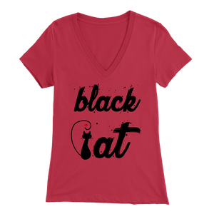 BLACK CAT DESIGN RED FOR WOMEN