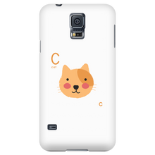 Load image into Gallery viewer, White - Glossy Plastic Case Cat Design