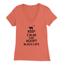 Load image into Gallery viewer, KEEP CALM AND ADOPT BLACK CATS ORANGE FOR WOMEN