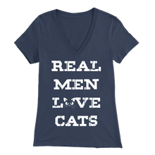 Load image into Gallery viewer, Navy Real Men Love Cats Women